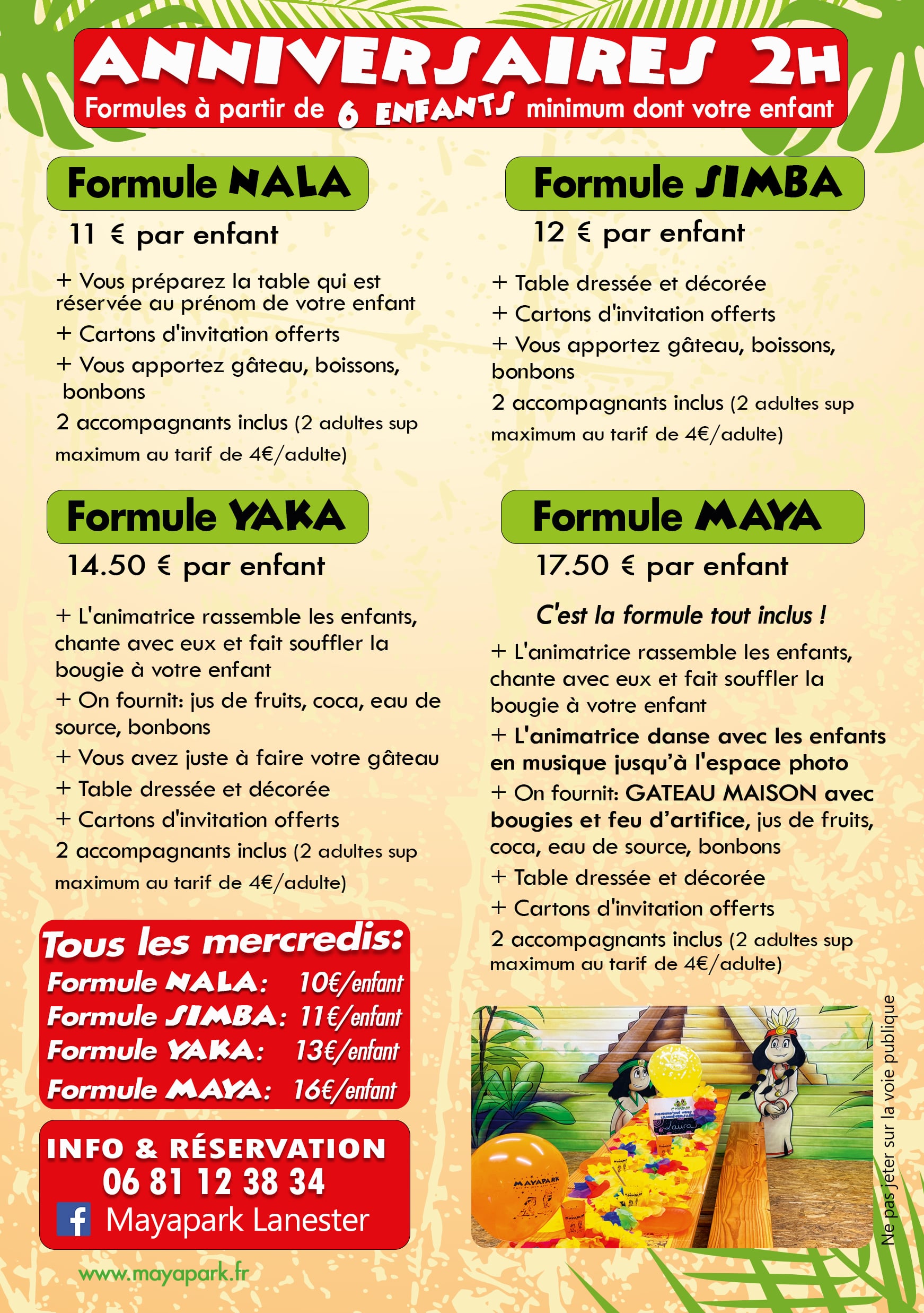 Flyer des anniversaires